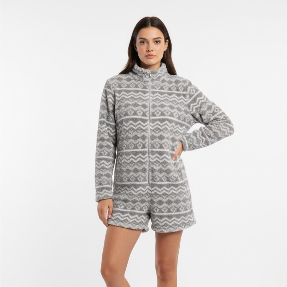 Gray Patterned Women's Aerie Romper